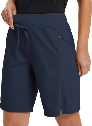 baleaf Women's Hiking Long Shorts 9"/11" Quick Dry Bermuda Cargo for Curvy Lightweight Pockets