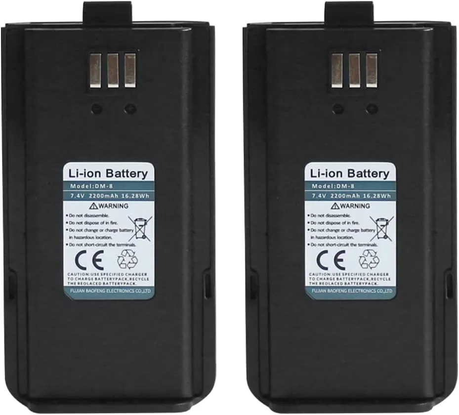 BAOFENG 2 Packs DM-1801 Original Battery 2200mAh for Two Way Radio Long Range GD-77 GD-77S DM-1801 DMR WalkIe Talkie GA-510 DR-1801UV