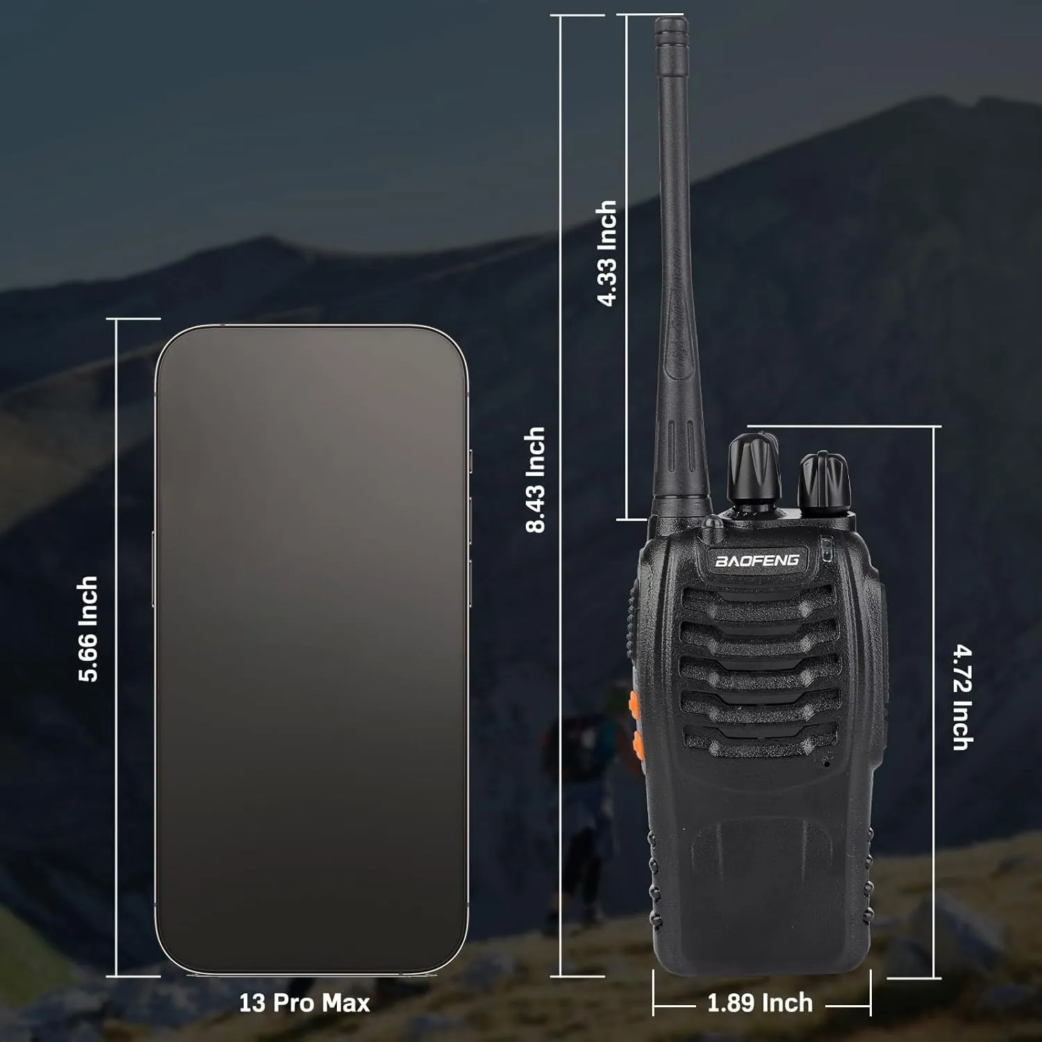 Baofeng Walkie Talkies 888S Rechargeable Long Range with Earpieces for Adults, 16 Channel Professional Radio Handheld Two Way Radios Li-ion Battery and Charger Included (6pack with 6earpiece)