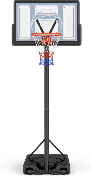 Basketball Hoop Outdoor 10ft Adjustable, Portable Basketball Hoop Goal System for Kids Youth and Adults in Backyard/Driveway/Indoor, 44 Inch Shatterproof Backboard and Larger Base