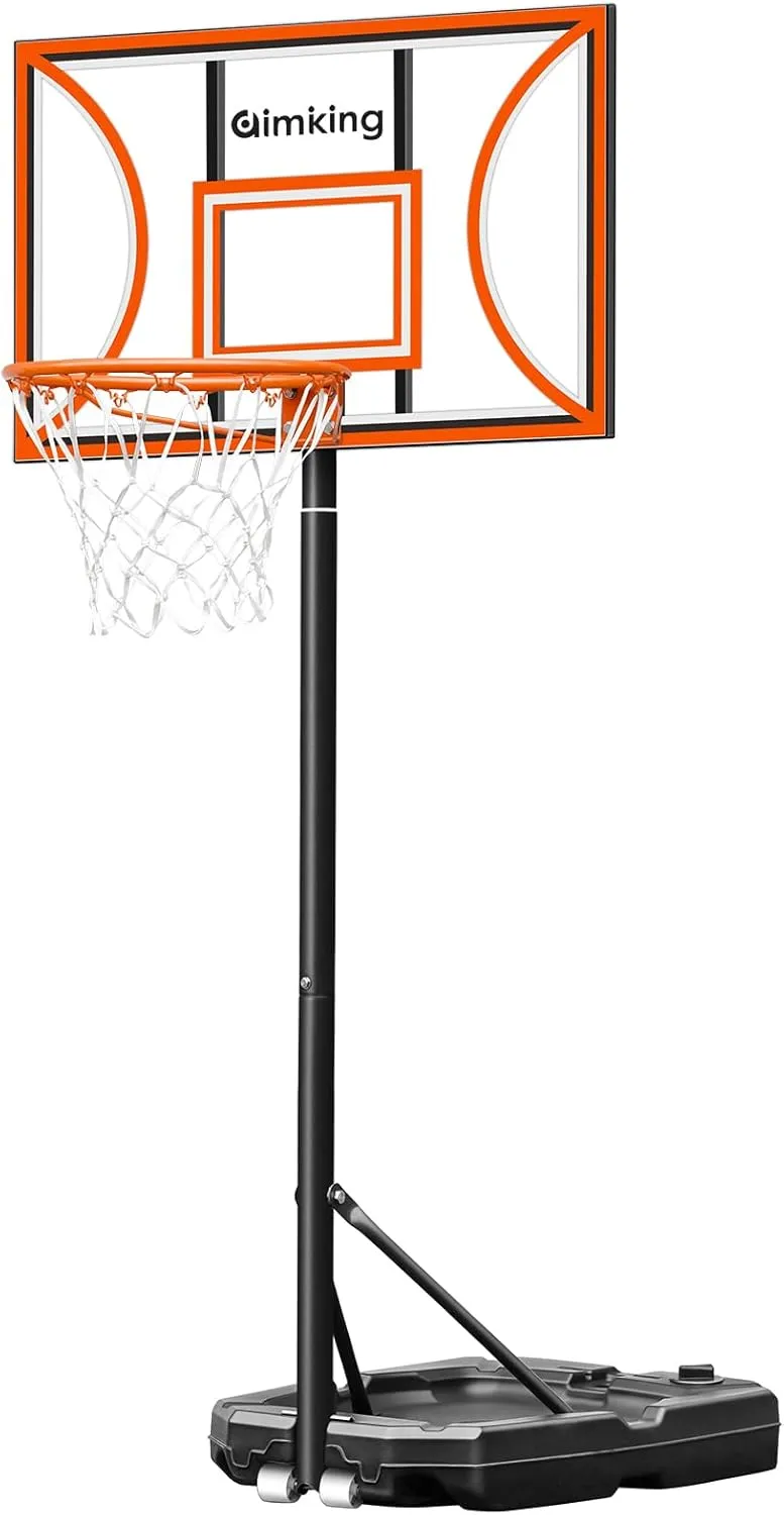 Basketball Hoop Outdoor with Adjustable 3-9FT Height, Portable Basketball Hoops & Goals for Kids/Teenagers/Youth in Backyard/Driveway/Indoor, Pool Basketball Hoop for Summer