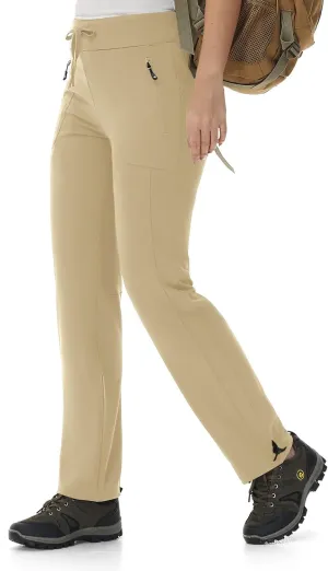 BASUDAM Women's Athletic Pants Quick Dry Lightweight Zipper Pockets Adjustable Ankle Outdoor Sports Hiking Running Jogging