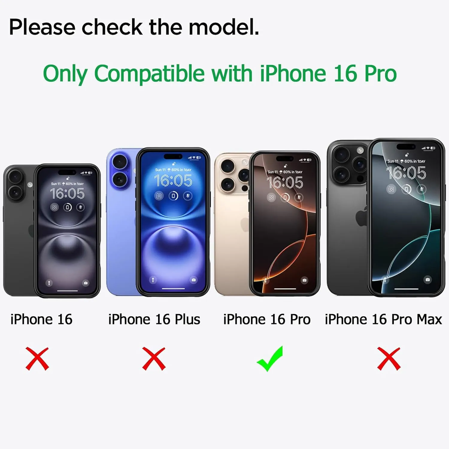 Battery Case for iPhone 16 Pro, 10000mAh Battery Pack Rechargeable Charger Case Support Carplay with Wireless Charging Compatible for iPhone 16 Pro (6.3 inch) External Battery Charging Case (Black)