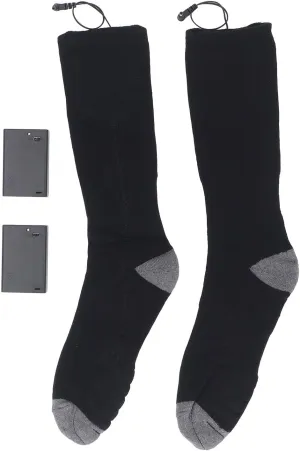 Battery Operated Heated Socks, Soft Cotton Material, One Size Fits All Ideal for Winter Travel, Skiing, Hiking, with Compact Design