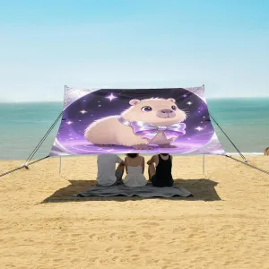 Beach Shade Tent with UPF50  UV Protection,Capybara Solar System Lightweight Camping Sun Shelter for Outdoor,Camping Trips, Fishing, Backyard,Picnics,Easy Set Up and Carry 9x10.5 FT