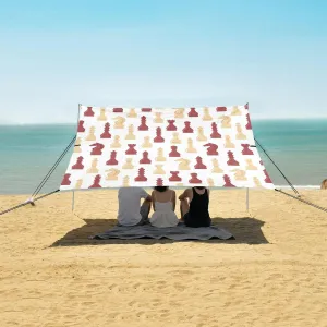 Beach Shade Tent with UPF50  UV Protection,Color Chess Pieces Lightweight Camping Sun Shelter for Outdoor,Camping Trips, Fishing, Backyard,Picnics,Easy Set Up and Carry 9x10.5 FT