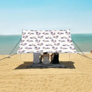Beach Shade Tent with UPF50  UV Protection,Funny Cute Doves Pigeon Lightweight Camping Sun Shelter for Outdoor,Camping Trips, Fishing, Backyard,Picnics,Easy Set Up and Carry 9x10.5 FT