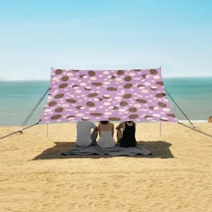 Beach Shade Tent with UPF50  UV Protection,Pattern of Taro Lightweight Camping Sun Shelter for Outdoor,Camping Trips, Fishing, Backyard,Picnics,Easy Set Up and Carry 9x10.5 FT