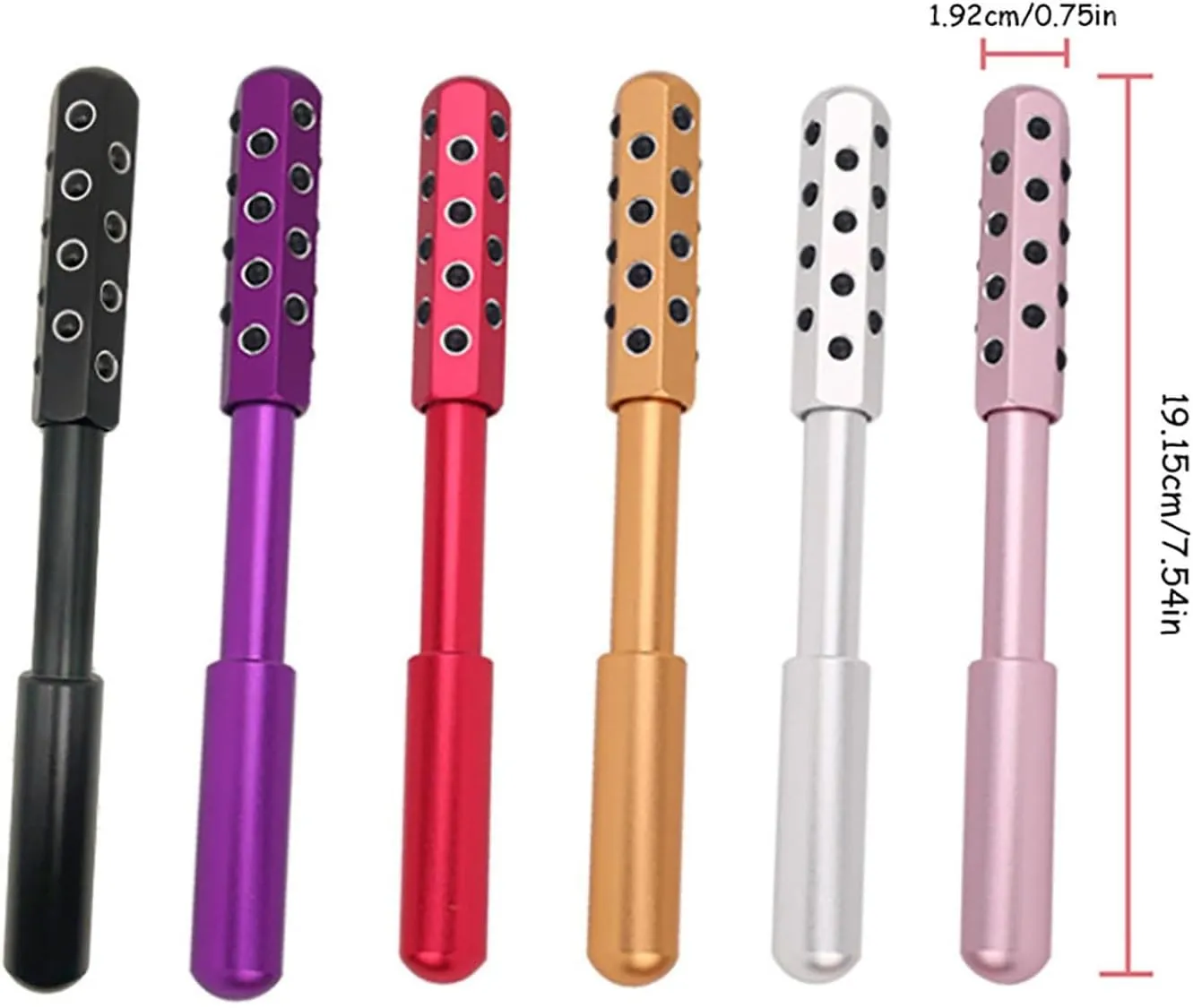 Beauty Roller, 4/5 Holes Facial Massaging Portable Tool with Small Cloth Bag and Scraping Board for All Women Lifting and Care, Manual Relaxation(Purple,4 Holes)