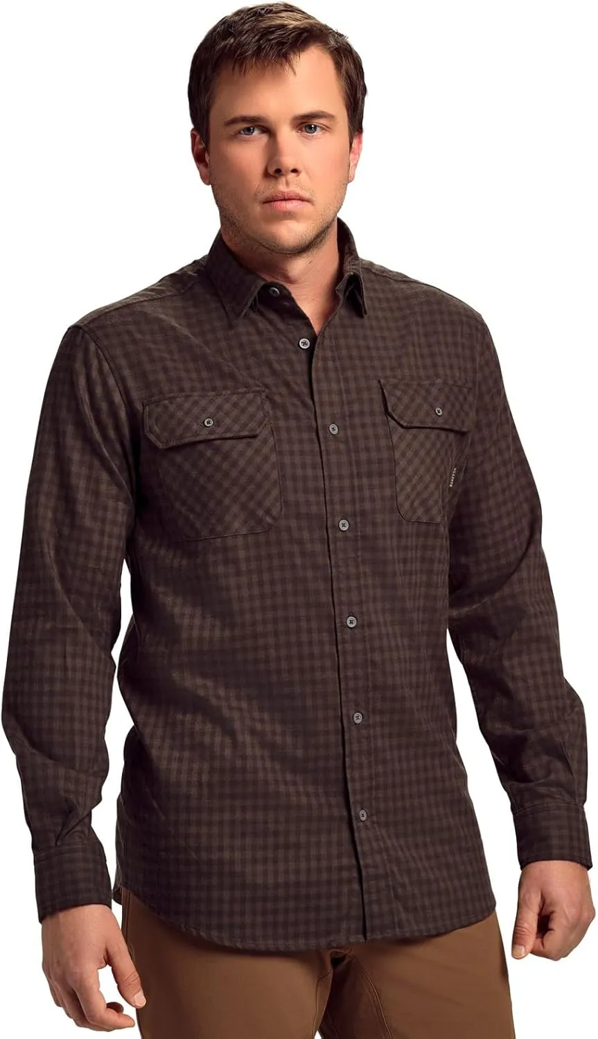 Beretta Men's Cadet Flannel Durable Soft Adjustable Casual Active Outdoor Hiking Plaid Button-Down Shirt with Chest Pockets