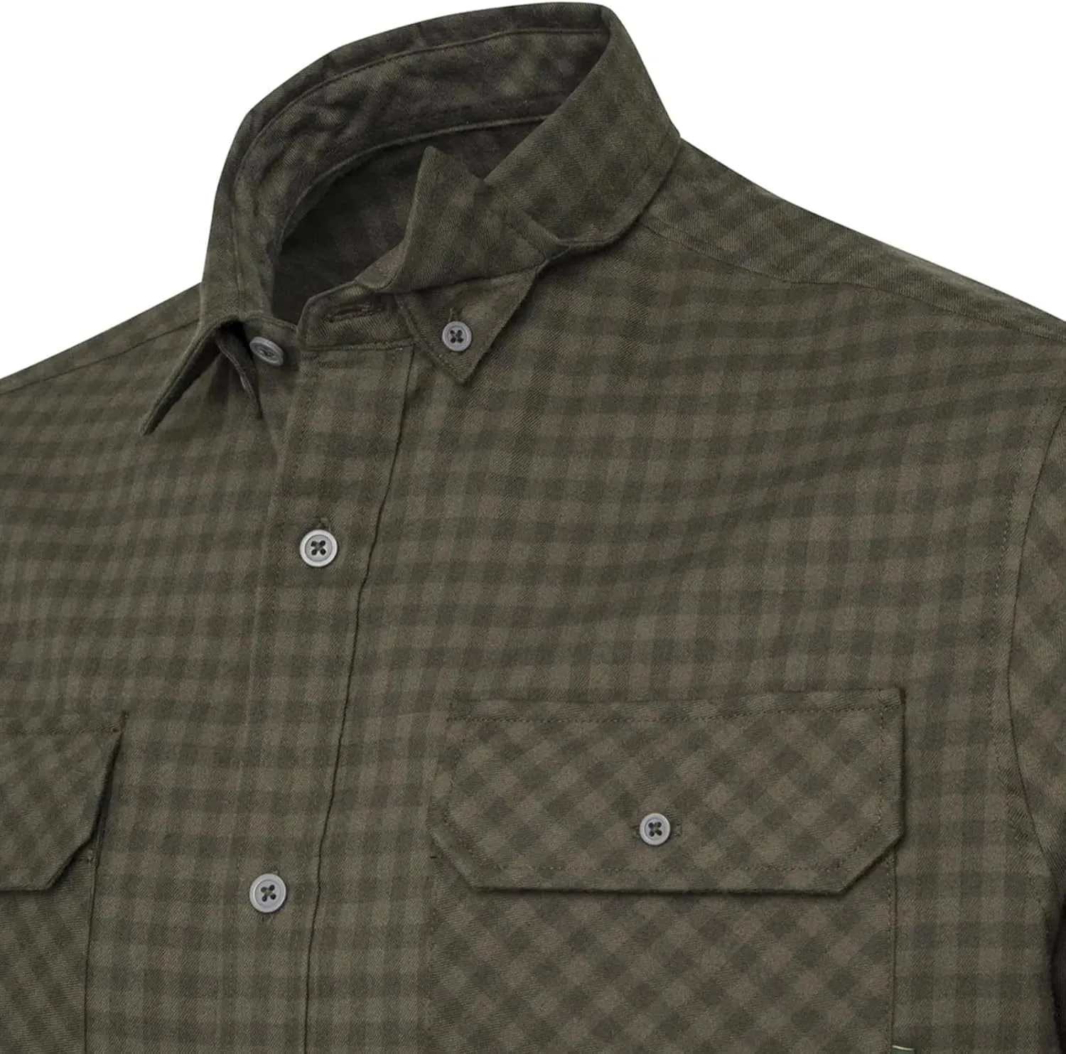 Beretta Men's Cadet Flannel Durable Soft Adjustable Casual Active Outdoor Hiking Plaid Button-Down Shirt with Chest Pockets