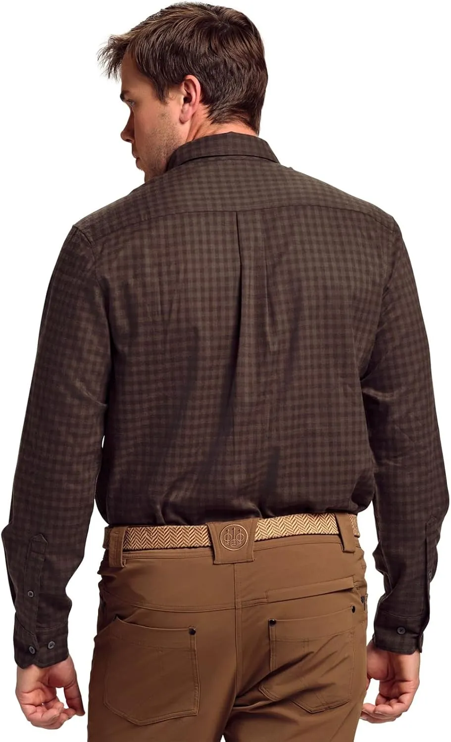 Beretta Men's Cadet Flannel Durable Soft Adjustable Casual Active Outdoor Hiking Plaid Button-Down Shirt with Chest Pockets
