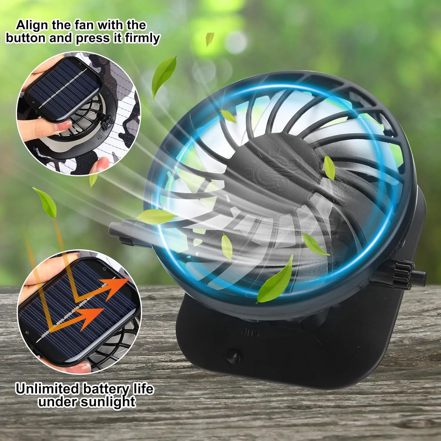 Berlune Men Sun Hat with 2 Solar Fan Fishing Wide Brim Sun Hat for Outdoor Summer Camping Beach, USB & Solar Powered