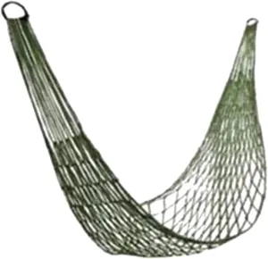 BESPORTBLE 1pc Mesh Hammock Sleeping Net Nylon Outdoor Camping Bed for Hiking and Travel Portable Thickened Design Binding Strings for Easy Setup Dark Green Random Style
