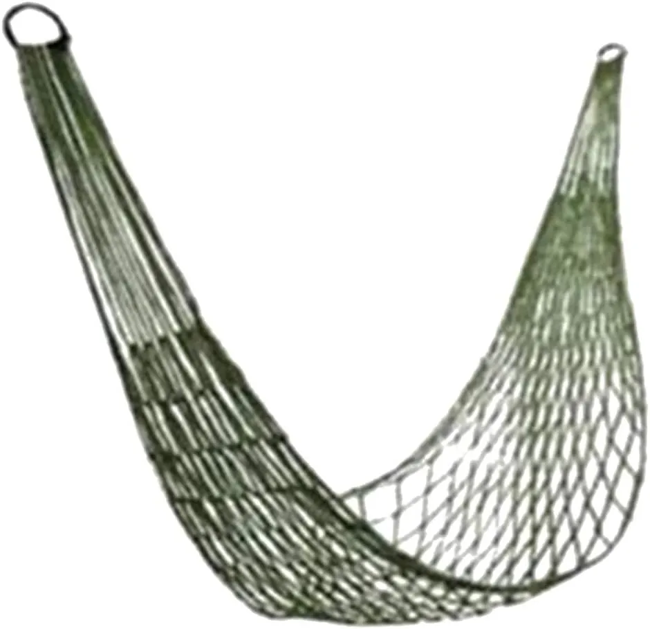 BESPORTBLE 1pc Mesh Hammock Sleeping Net Nylon Outdoor Camping Bed for Hiking and Travel Portable Thickened Design Binding Strings for Easy Setup Dark Green Random Style