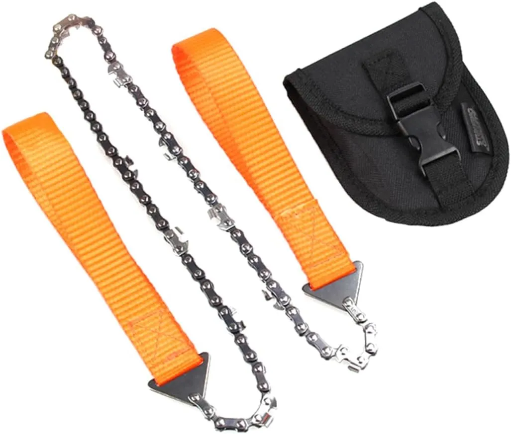 BESPORTBLE 2pcs Portable Folding Hand Chainsaw Outdoor Chain Tool for Survival Camping Pruning Saws with Storage Case Ideal for Wilderness Hunting More