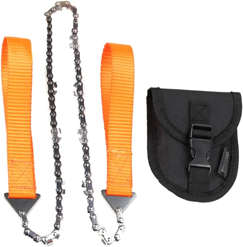 BESPORTBLE 2pcs Portable Folding Hand Chainsaw Outdoor Chain Tool for Survival Camping Pruning Saws with Storage Case Ideal for Wilderness Hunting More