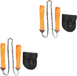 BESPORTBLE 2pcs Portable Folding Hand Chainsaw Outdoor Chain Tool for Survival Camping Pruning Saws with Storage Case Ideal for Wilderness Hunting More