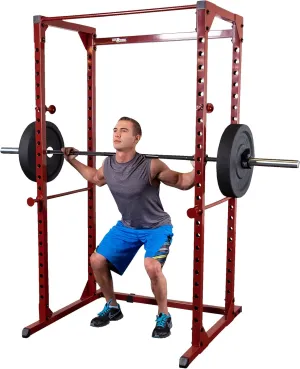 Best Fitness (BFPR100R) Power Rack - 14-Gauge Steel Home Gym with 500lb Capacity, Chin Bar, 23 Adjustable Safety Bars, Optional LAT & Dip Attachments