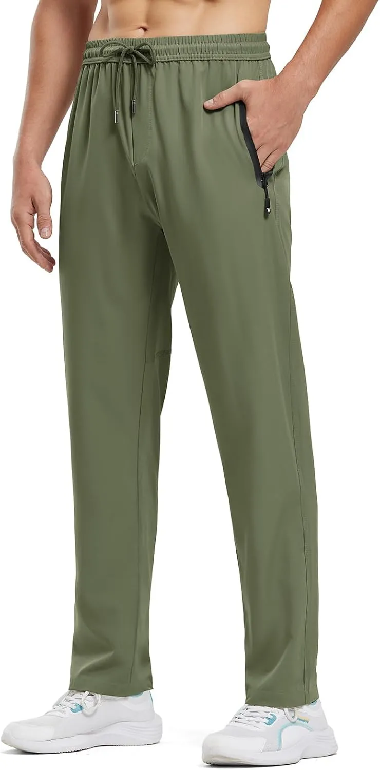 BGOWATU Men's Sweatpants Zipper Pockets Lightweight Exercise Pants Running Workout Sports