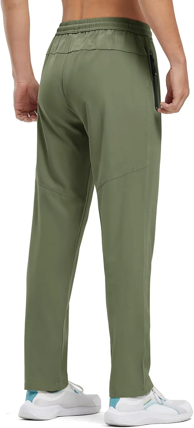 BGOWATU Men's Sweatpants Zipper Pockets Lightweight Exercise Pants Running Workout Sports