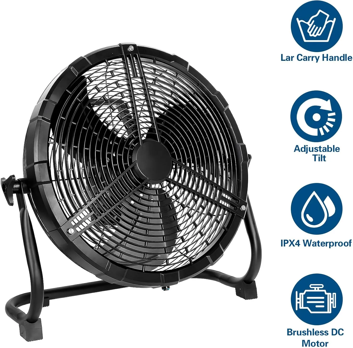 BILT HARD 12 Inch Battery Operated Outdoor Portable Misting Fan, Rechargeable Portable Floor Fan with 15600mAh Detachable Battery for Outside