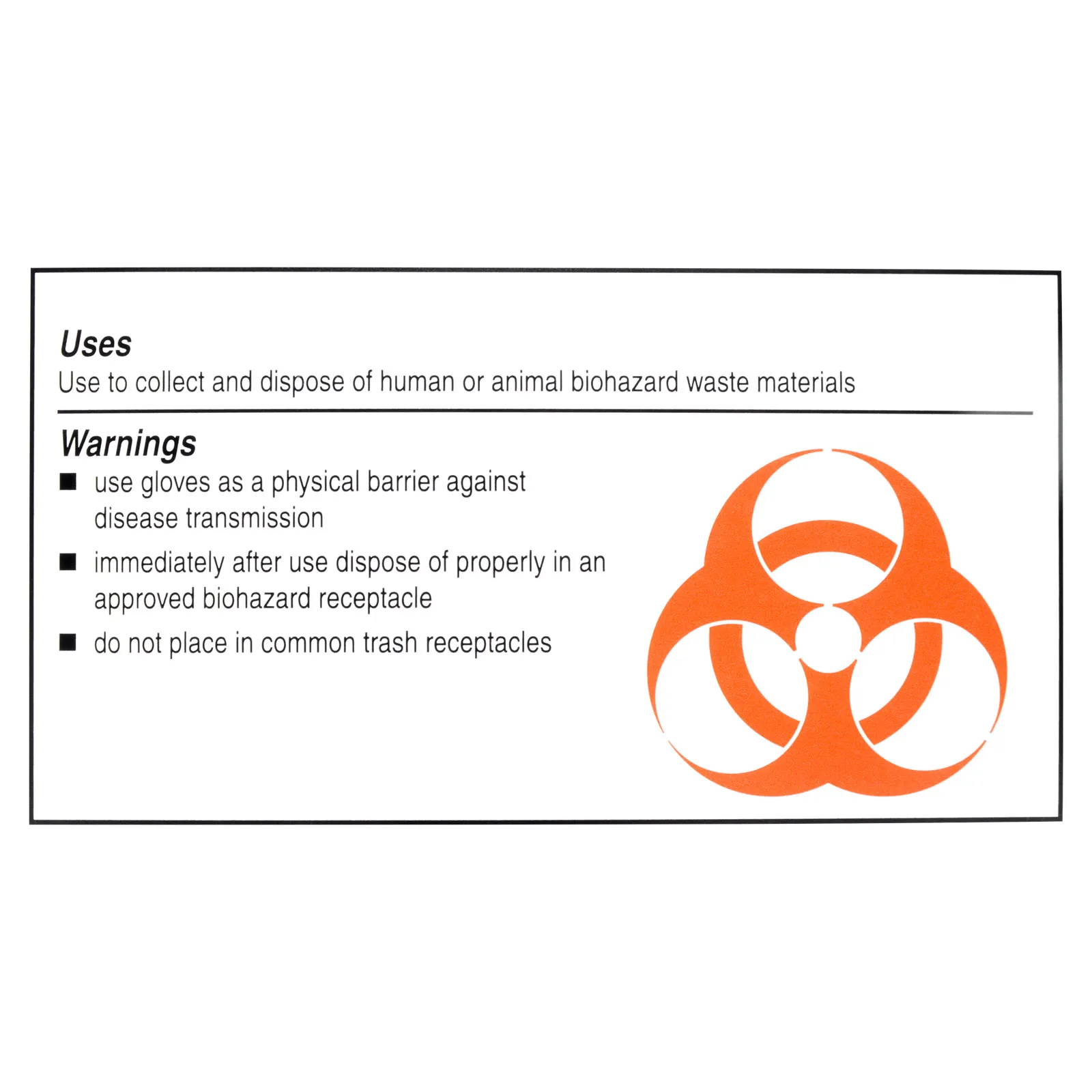 Biohazard Bag Hand Wipe Unit (2/Unit)