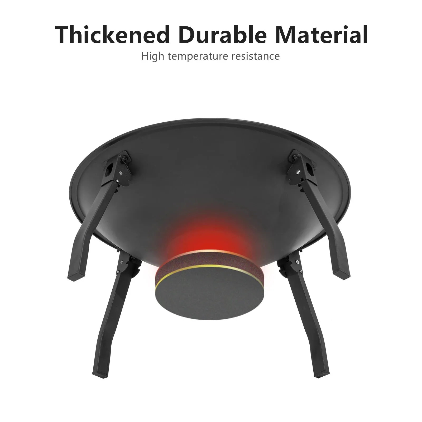BISINNA Outdoor Fire Pit, 22in Foldable Charcoal Burning Fire Pit, Folding Legs for Camping, Picnic, Bonfire