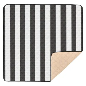 Black and White Stripes Soft Foam Baby Play Mat for Indoor Outdoor Cozy Breathable Padded Baby Mat for Baby Kids Toddlers Infants, 50'' x 50''