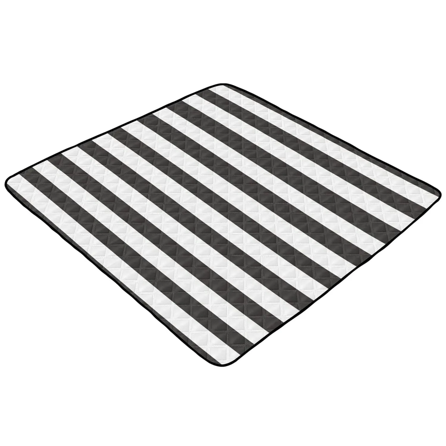 Black and White Stripes Soft Foam Baby Play Mat for Indoor Outdoor Cozy Breathable Padded Baby Mat for Baby Kids Toddlers Infants, 50'' x 50''