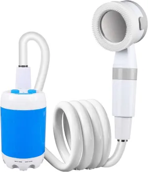 Blue basic model,Portable Camping Shower,No Need to Plug in,USB Charging Power Supply,Equipped with 6000 mAh Large Battery,Can be Used for Outdoor Shower,Outdoor Car Washing