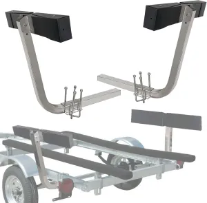 Boat Trailer Guide Bunk Board Guide 20" Aluminum Alloy Square Tube Kit with Advanced Rubber Anti-Collision Pads,316 Stainless Steel Trailer Guide Poles(2PCS)