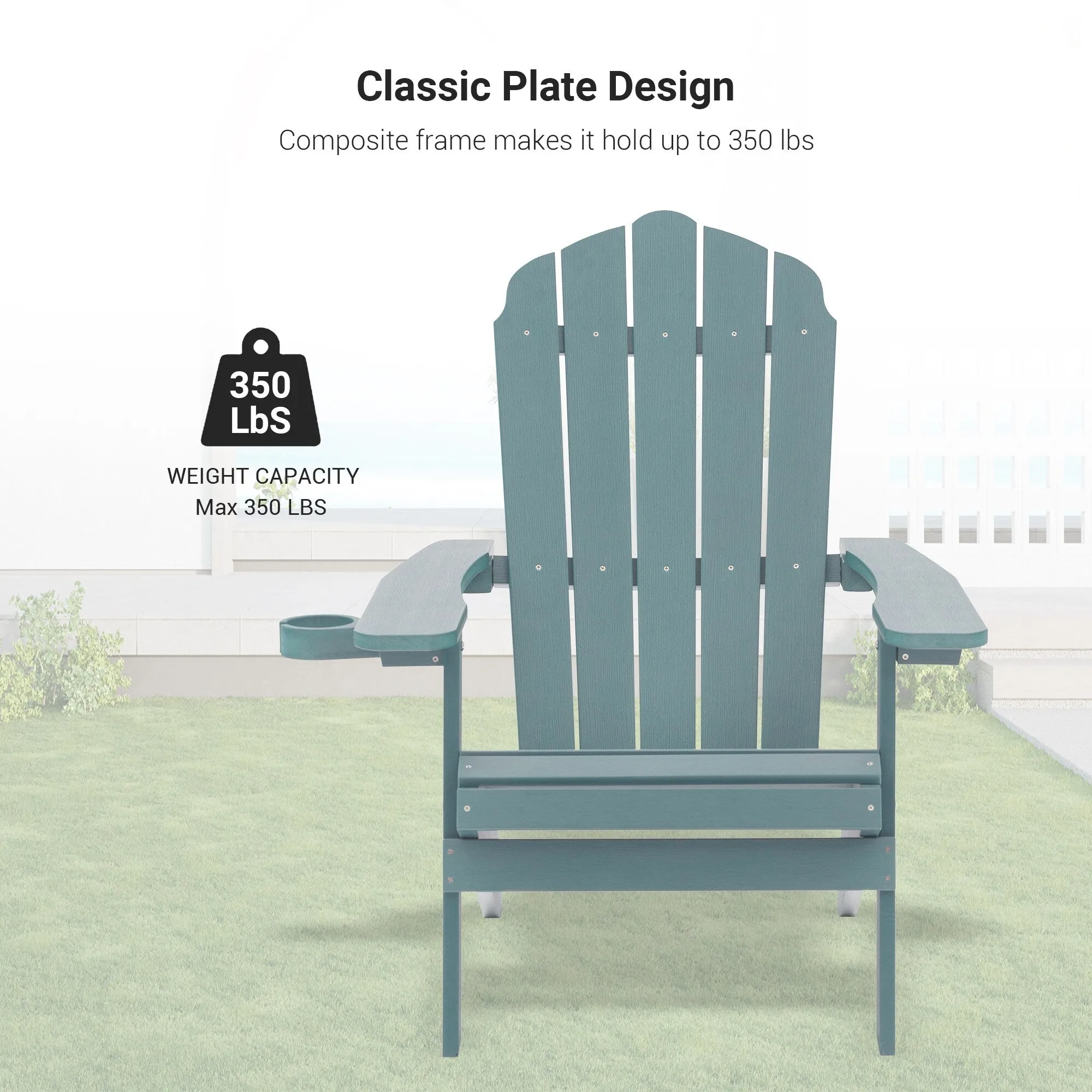 Bonosuki Set of 2 Folding Adirondack Chair Patio Fire Pit Chair