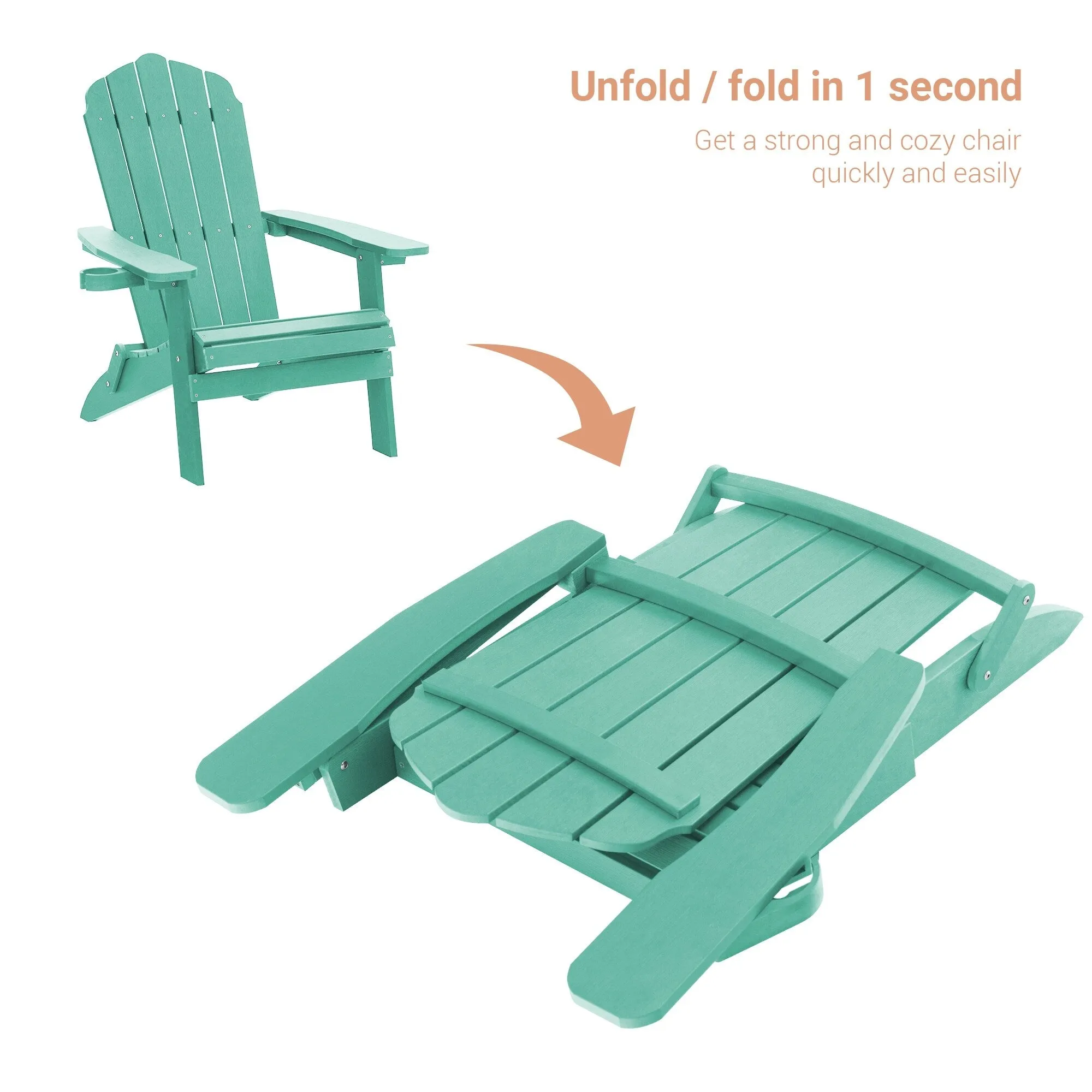 Bonosuki Set of 2 Folding Adirondack Chair Patio Fire Pit Chair