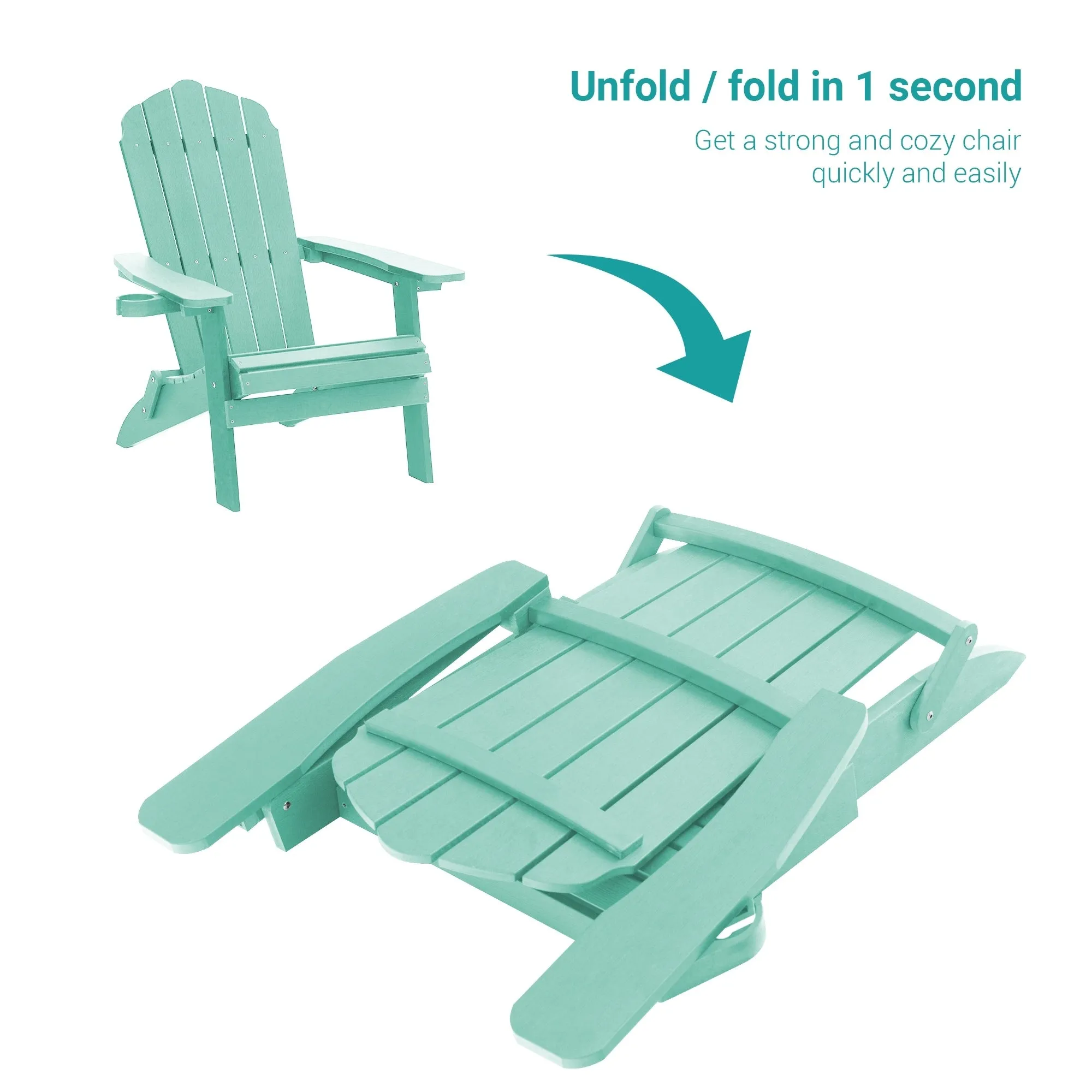 Bonosuki Set of 2 Folding Adirondack Chair Patio Fire Pit Chair