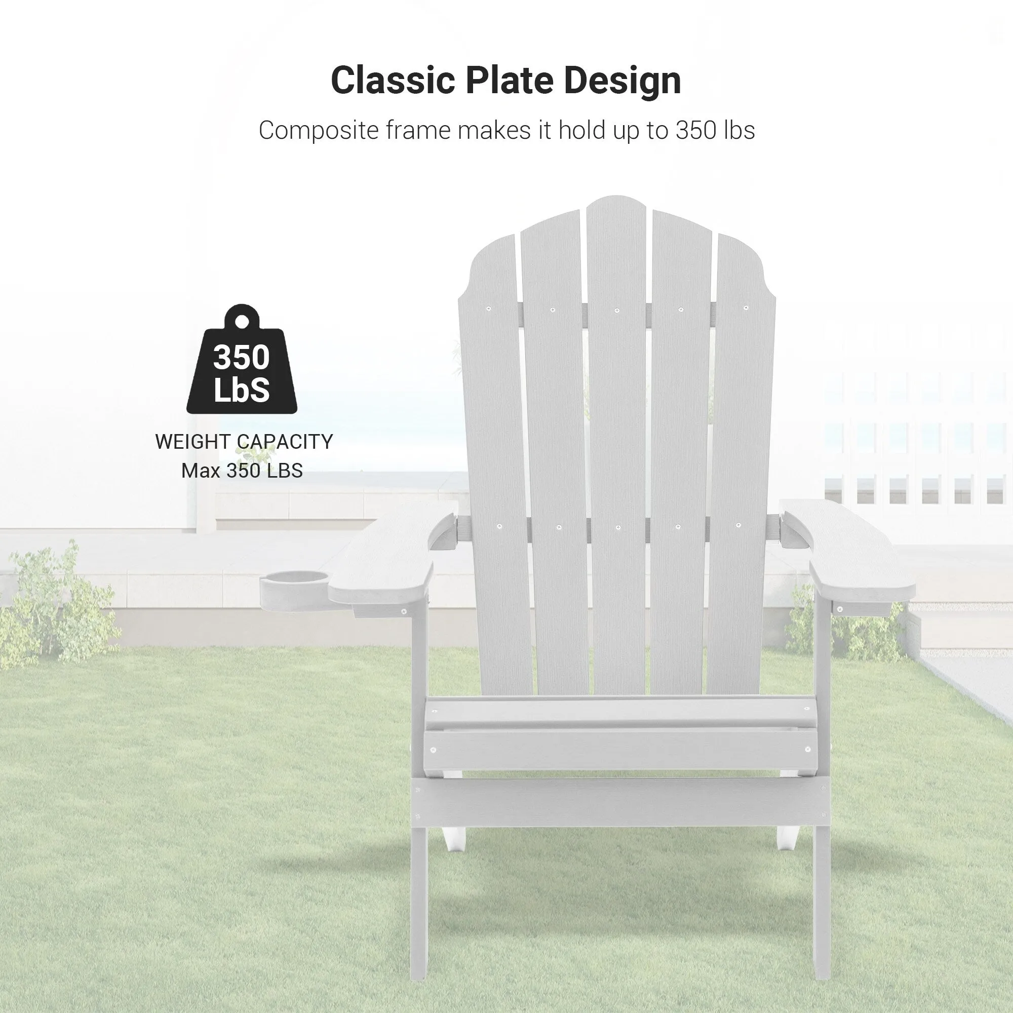 Bonosuki Set of 2 Folding Adirondack Chair Patio Fire Pit Chair