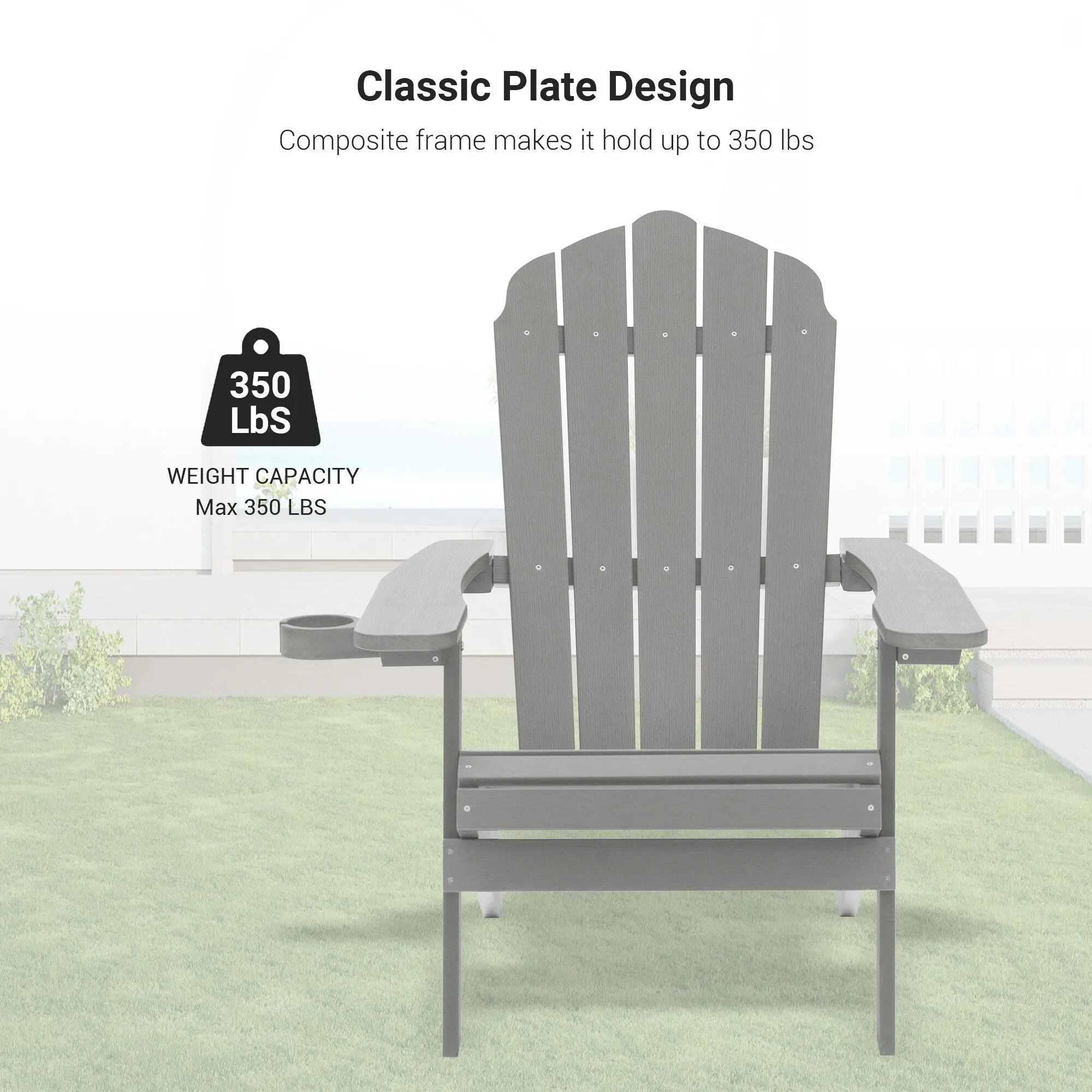 Bonosuki Set of 2 Folding Adirondack Chair Patio Fire Pit Chair