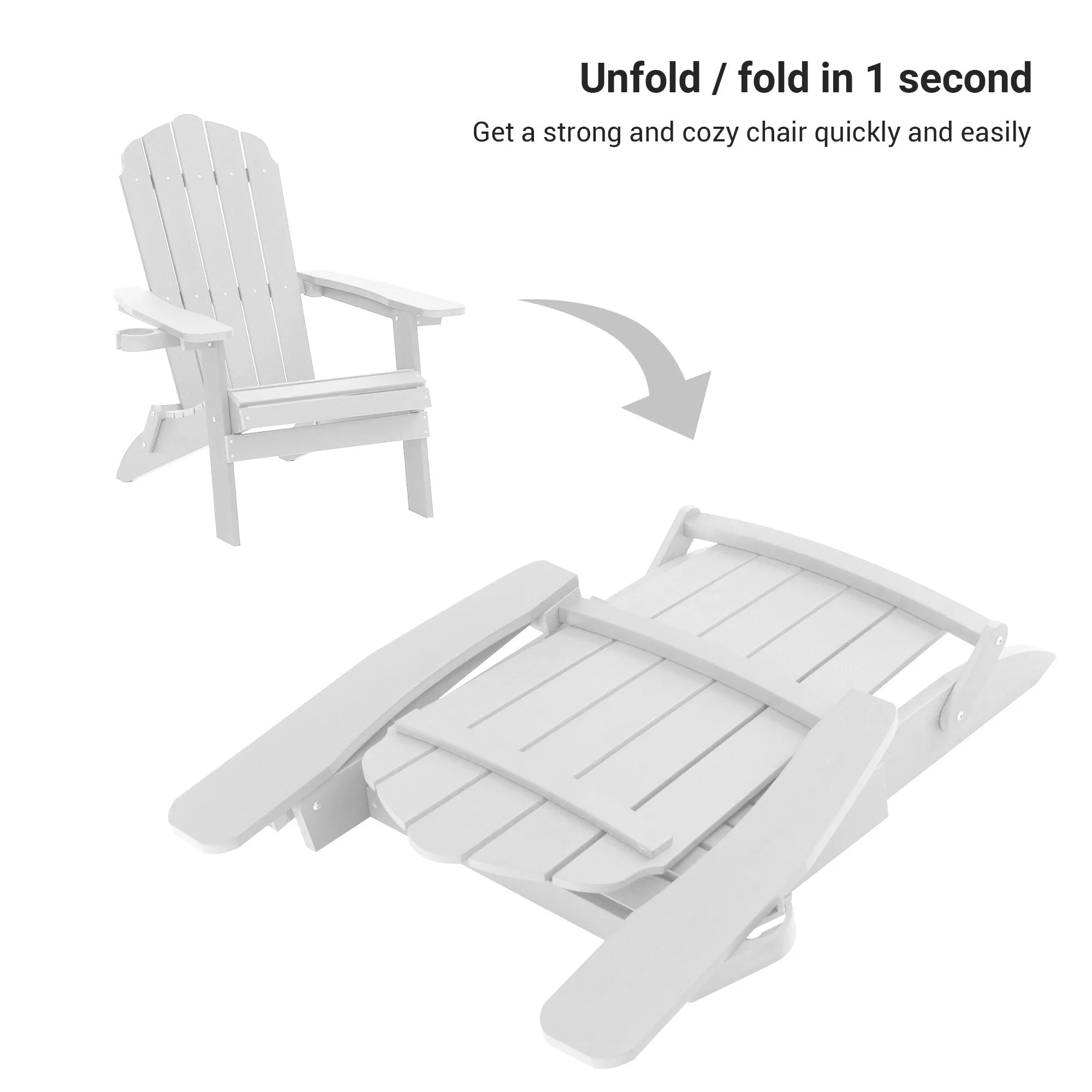 Bonosuki Set of 2 Folding Adirondack Chair Patio Fire Pit Chair