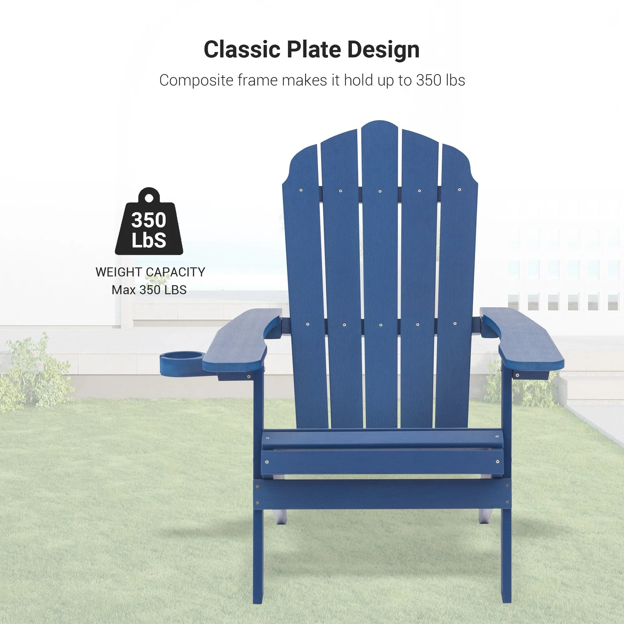 Bonosuki Set of 2 Folding Adirondack Chair Patio Fire Pit Chair