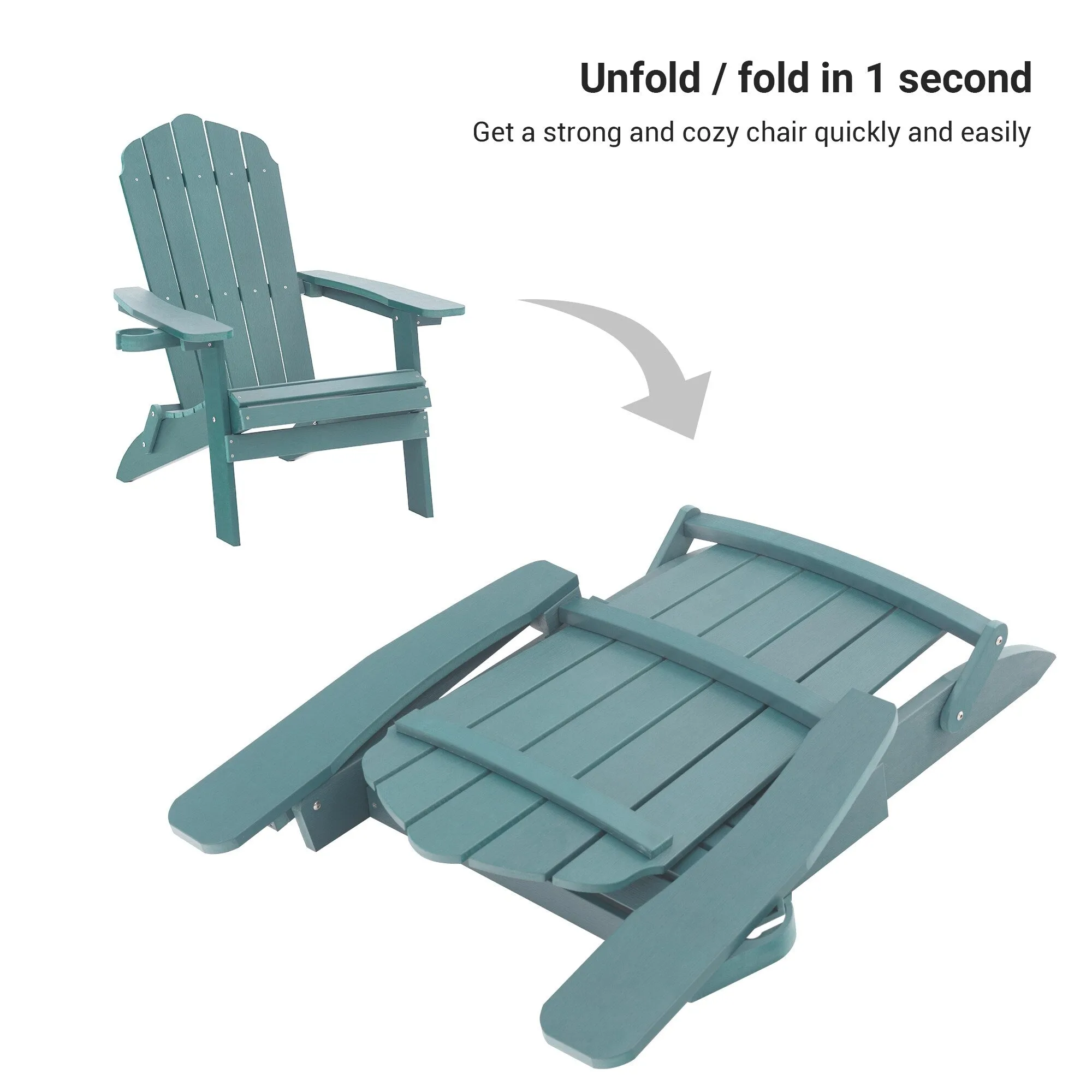 Bonosuki Set of 2 Folding Adirondack Chair Patio Fire Pit Chair