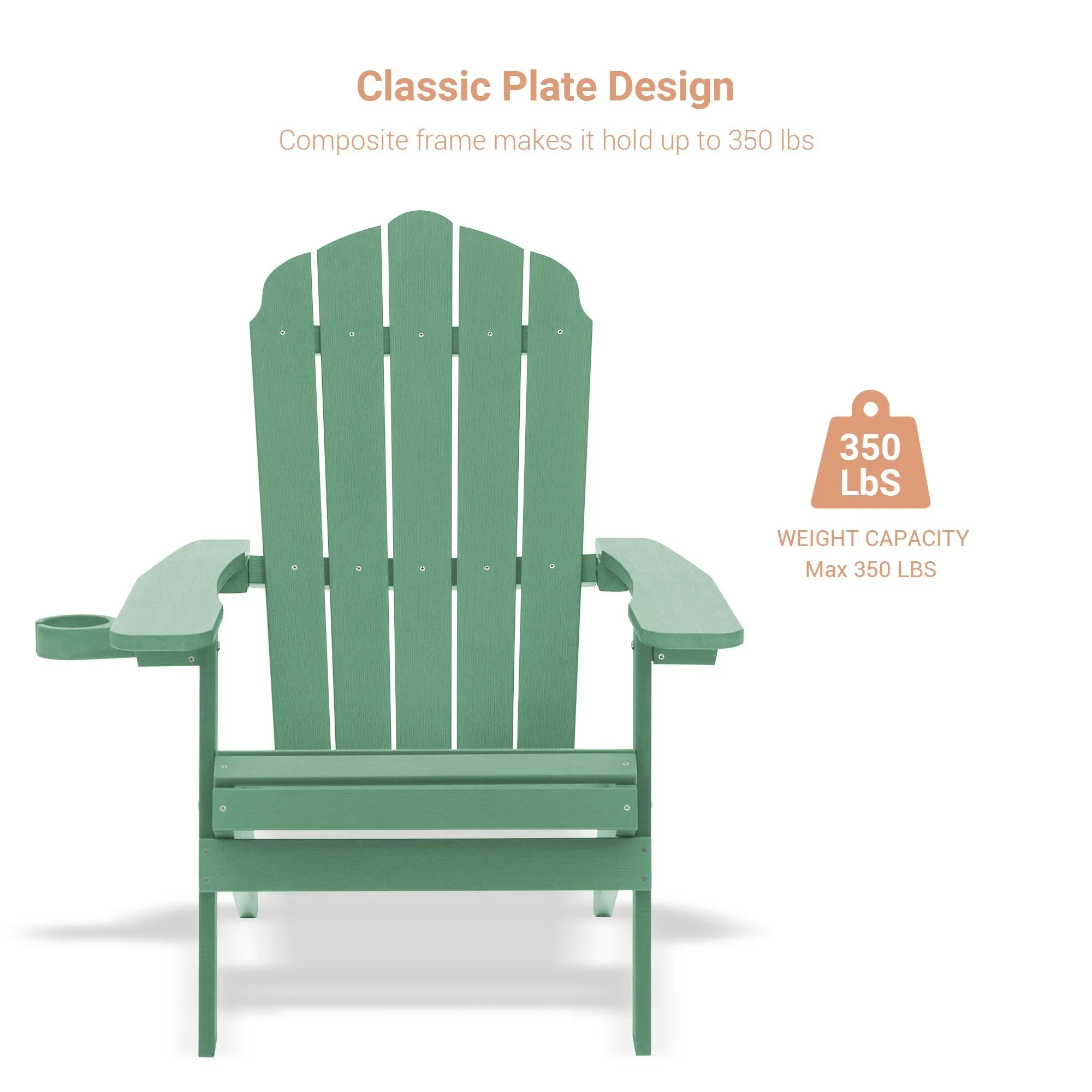 Bonosuki Set of 2 Folding Adirondack Chair Patio Fire Pit Chair
