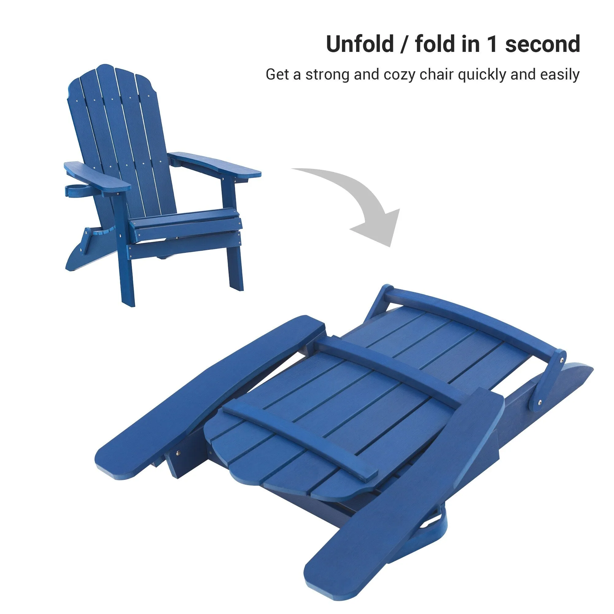 Bonosuki Set of 2 Folding Adirondack Chair Patio Fire Pit Chair