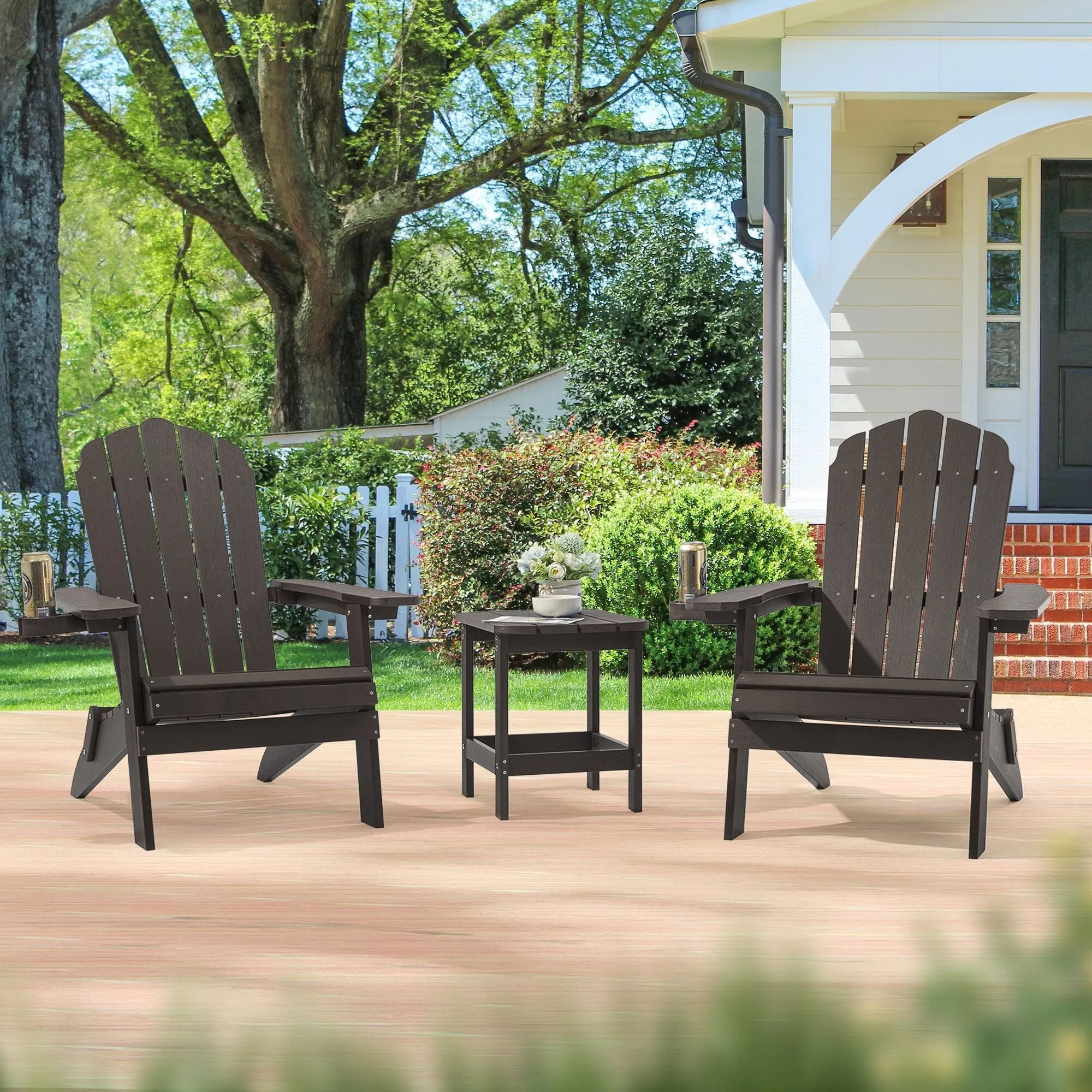 Bonosuki Set of 2 Folding Adirondack Chair Patio Fire Pit Chair
