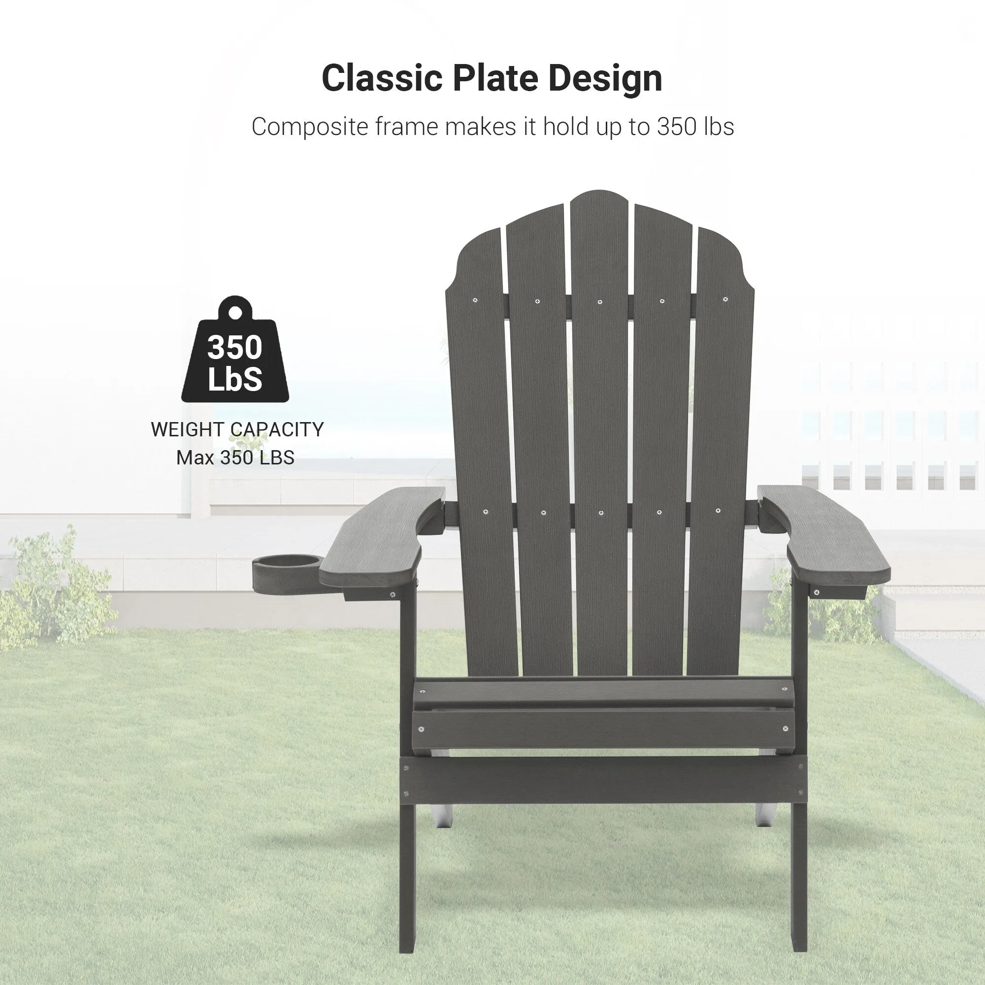 Bonosuki Set of 2 Folding Adirondack Chair Patio Fire Pit Chair