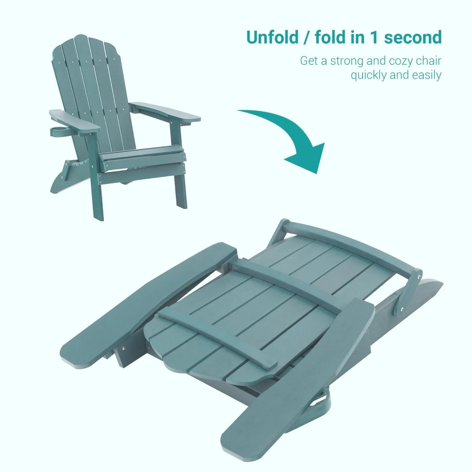 Bonosuki Set of 2 Folding Adirondack Chair Patio Fire Pit Chair