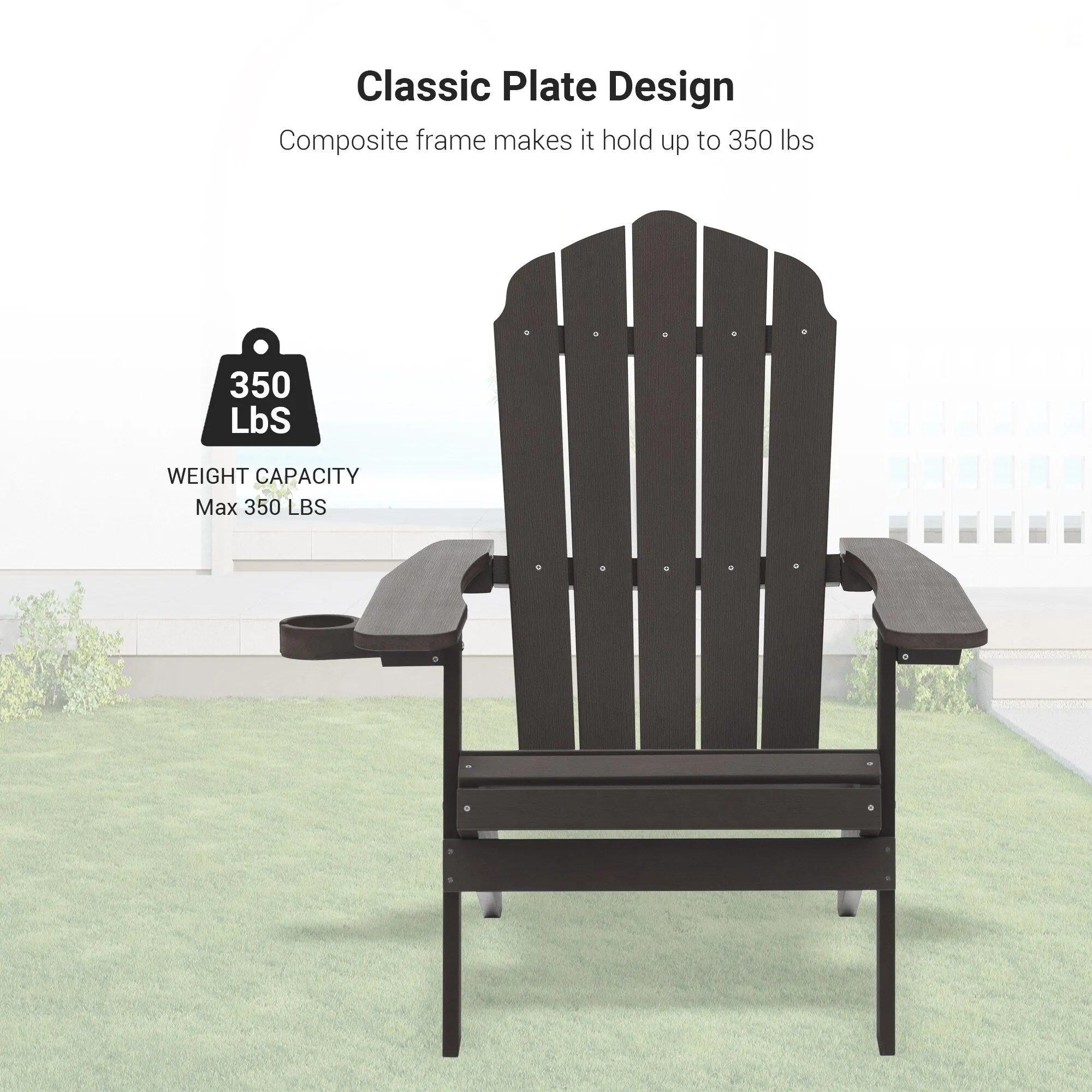 Bonosuki Set of 2 Folding Adirondack Chair Patio Fire Pit Chair