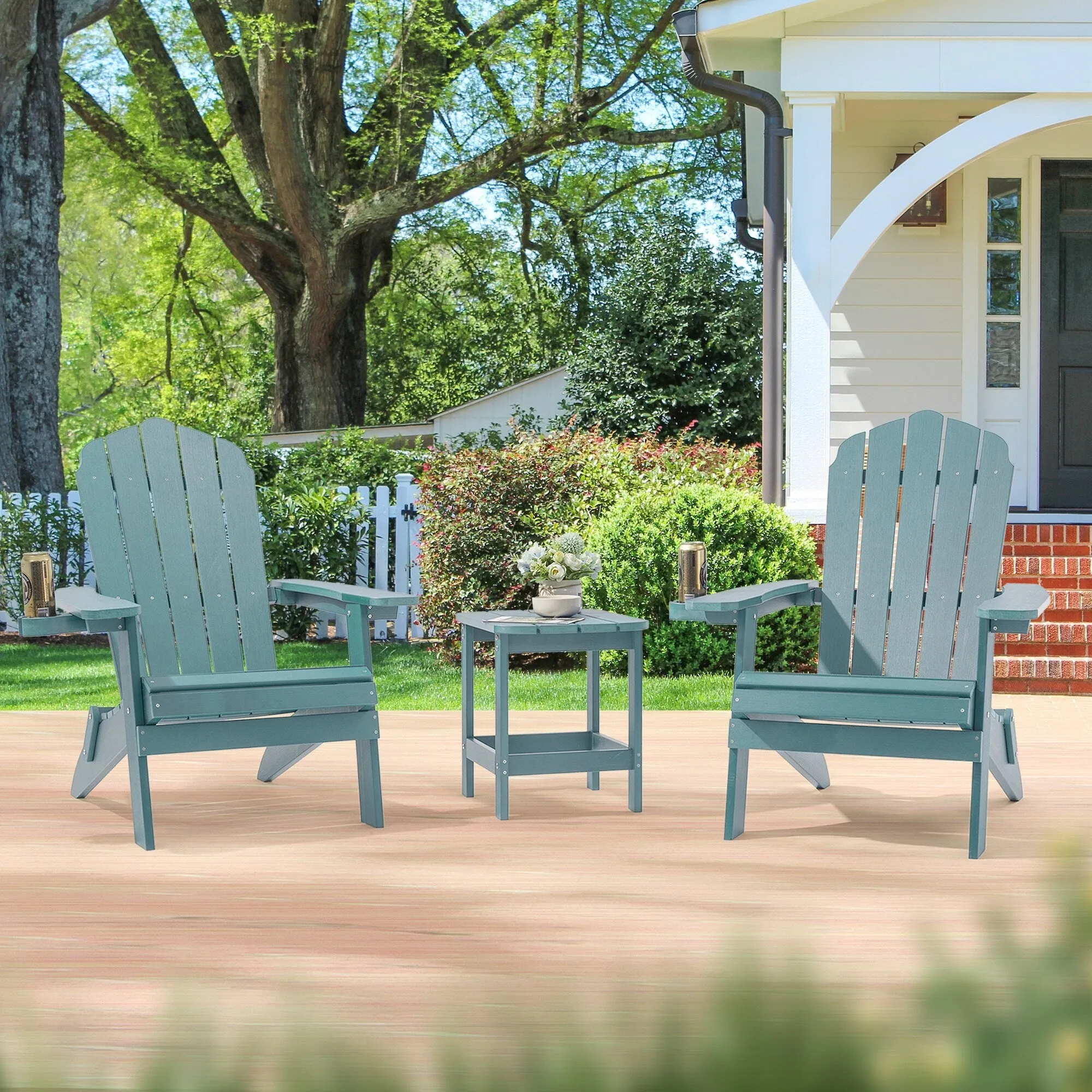 Bonosuki Set of 2 Folding Adirondack Chair Patio Fire Pit Chair