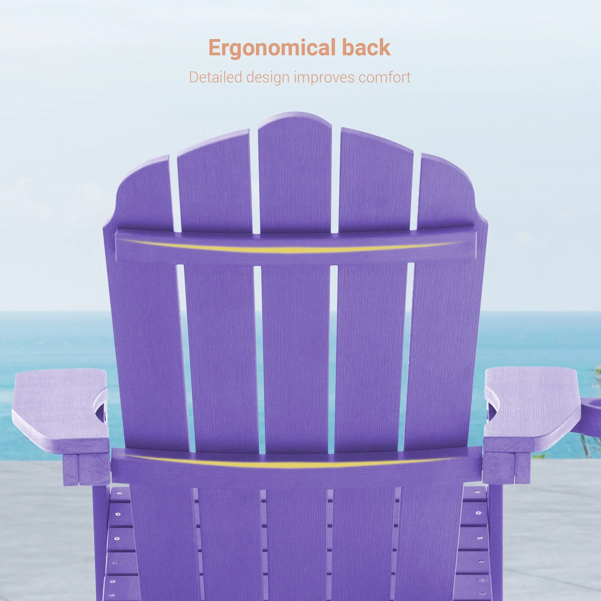 Bonosuki Set of 2 Folding Adirondack Chair Patio Fire Pit Chair