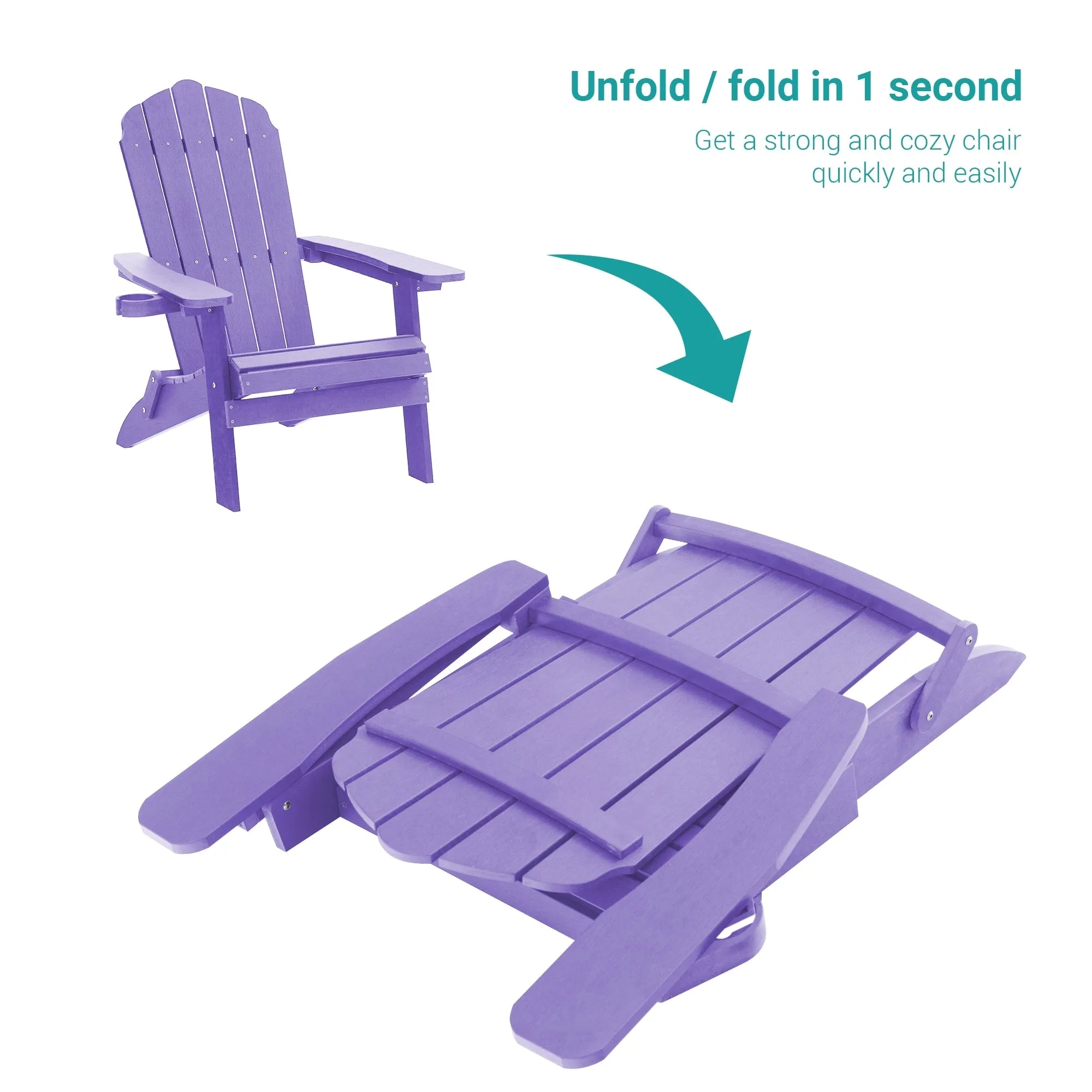 Bonosuki Set of 2 Folding Adirondack Chair Patio Fire Pit Chair