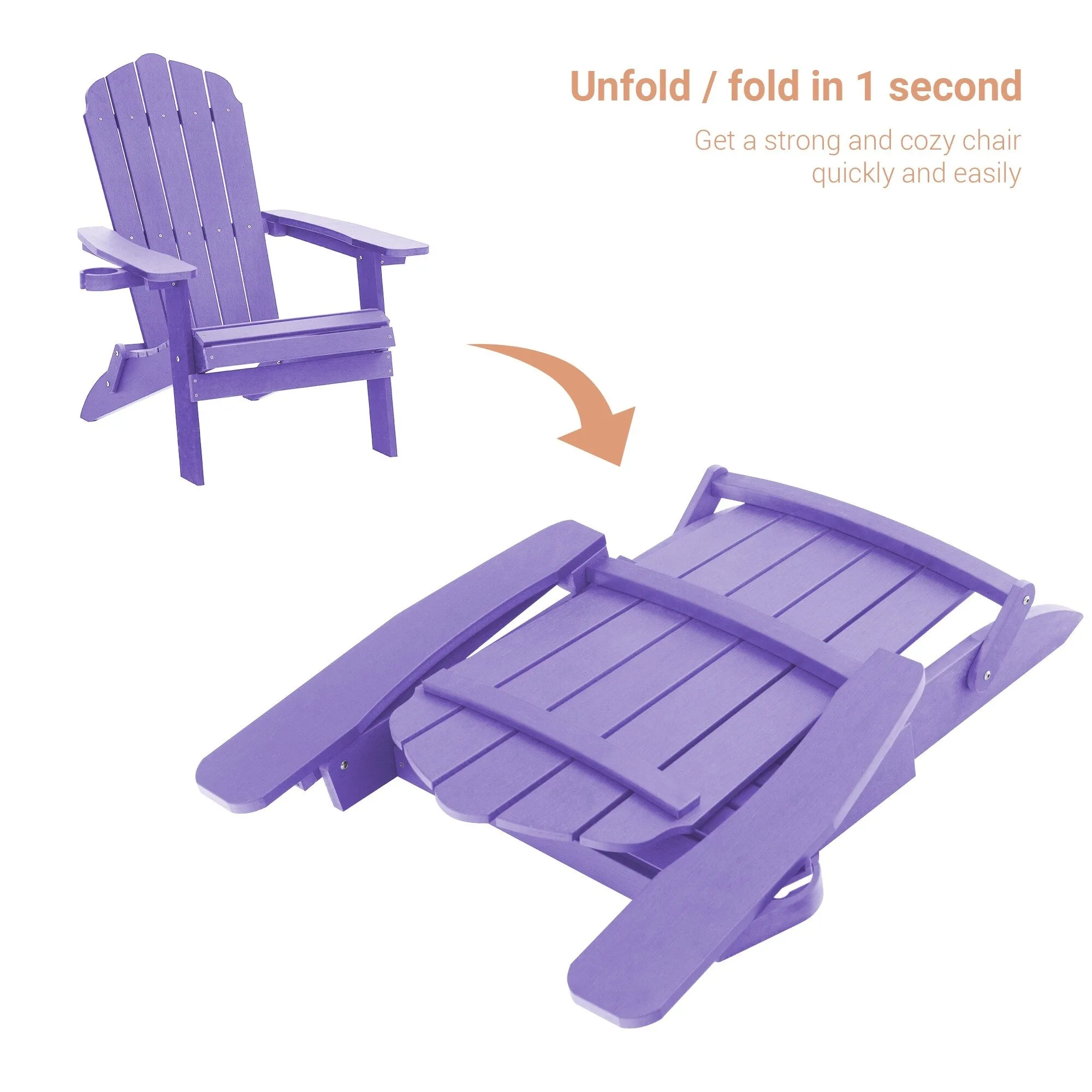 Bonosuki Set of 2 Folding Adirondack Chair Patio Fire Pit Chair